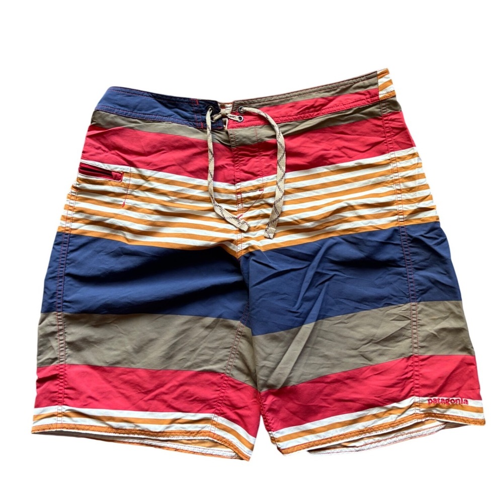 Patagonia Striped Swim Trunk Board Shorts Mens 35